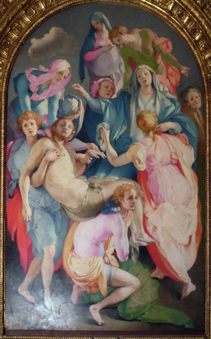 Pontormo, Entombment (or Deposition from the Cross), oil on panel, 1525-28, Capponi Chapel, Santa Felicita, Florence