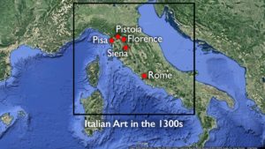 Italian Art 1300s map
