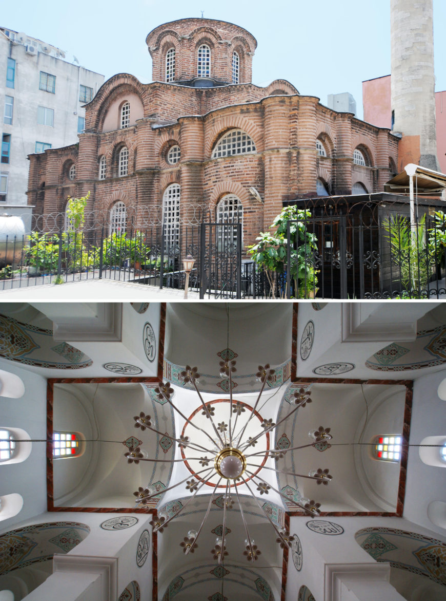 Constantinople's Myrelaion church features a much smaller dome than Hagia Sophia (top photo: © Robert Ousterhout; bottom photo: <a href="https://flic.kr/p/eaGdj1" target="_blank" rel="noopener noreferrer">Jordan Pickett</a>, CC BY-NC 2.0)
