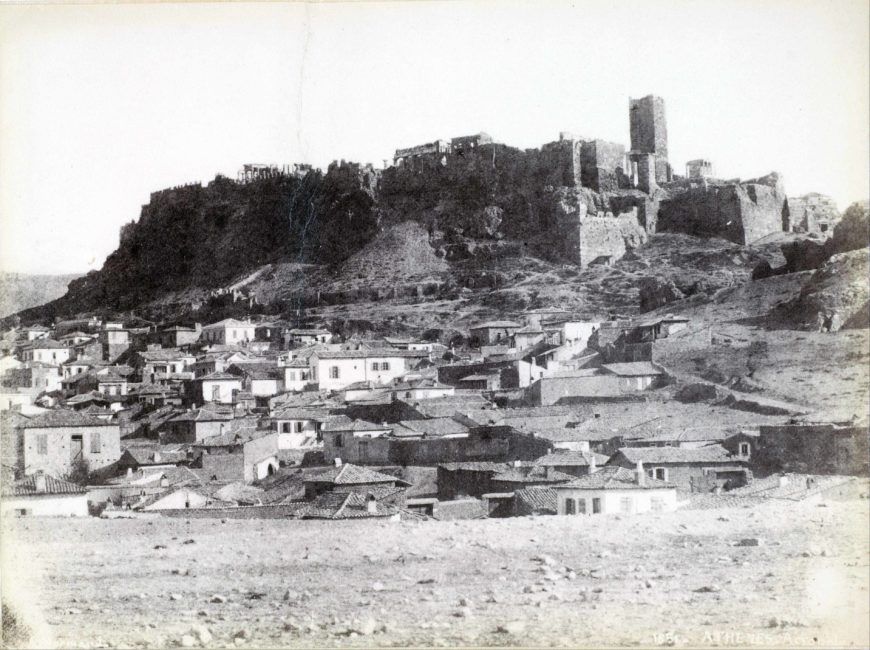 Normand Alfred Nicolas, The northwest side of the Acropolis and the surrounding area, 1851, photograph