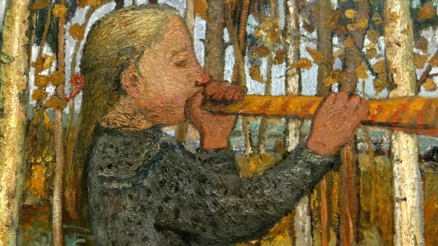 Detail, Paula Modersohn-Becker, Girl blowing a flute in birch forest, 1905 (Paula Modersohn Becker Museum, Bremen)