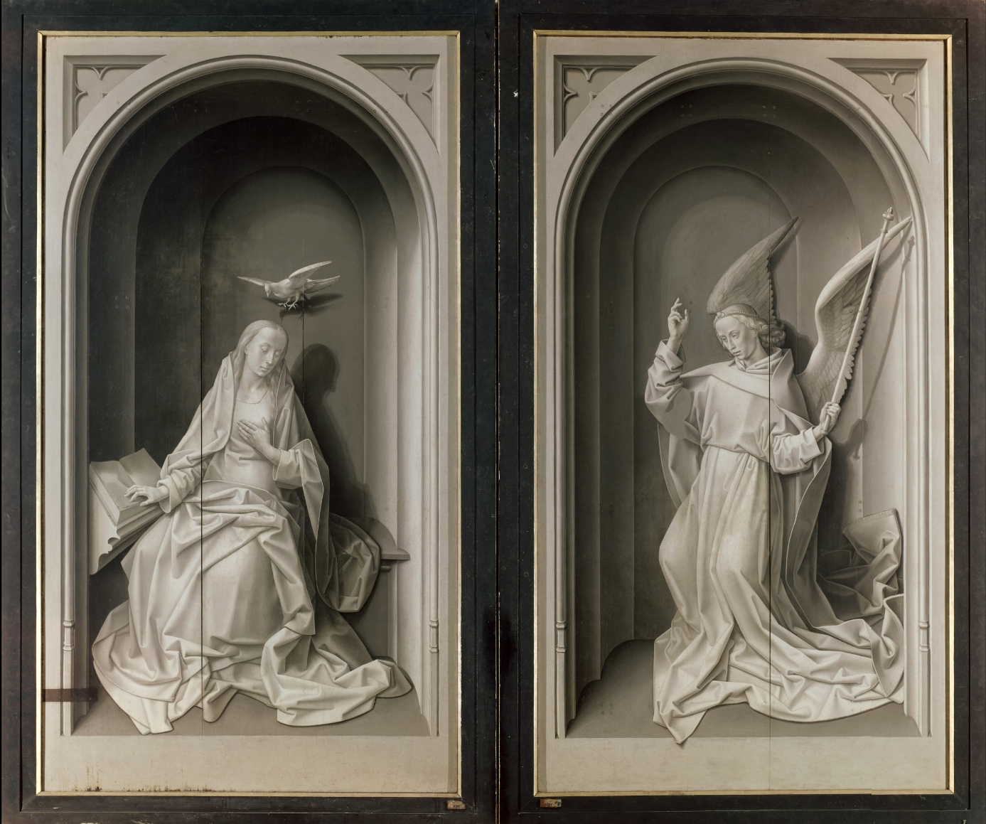 Hugo van der Goes, Portinari Altarpiece, closed, c. 1476, oil on wood, 274 x 652 cm when open (Uffizi)