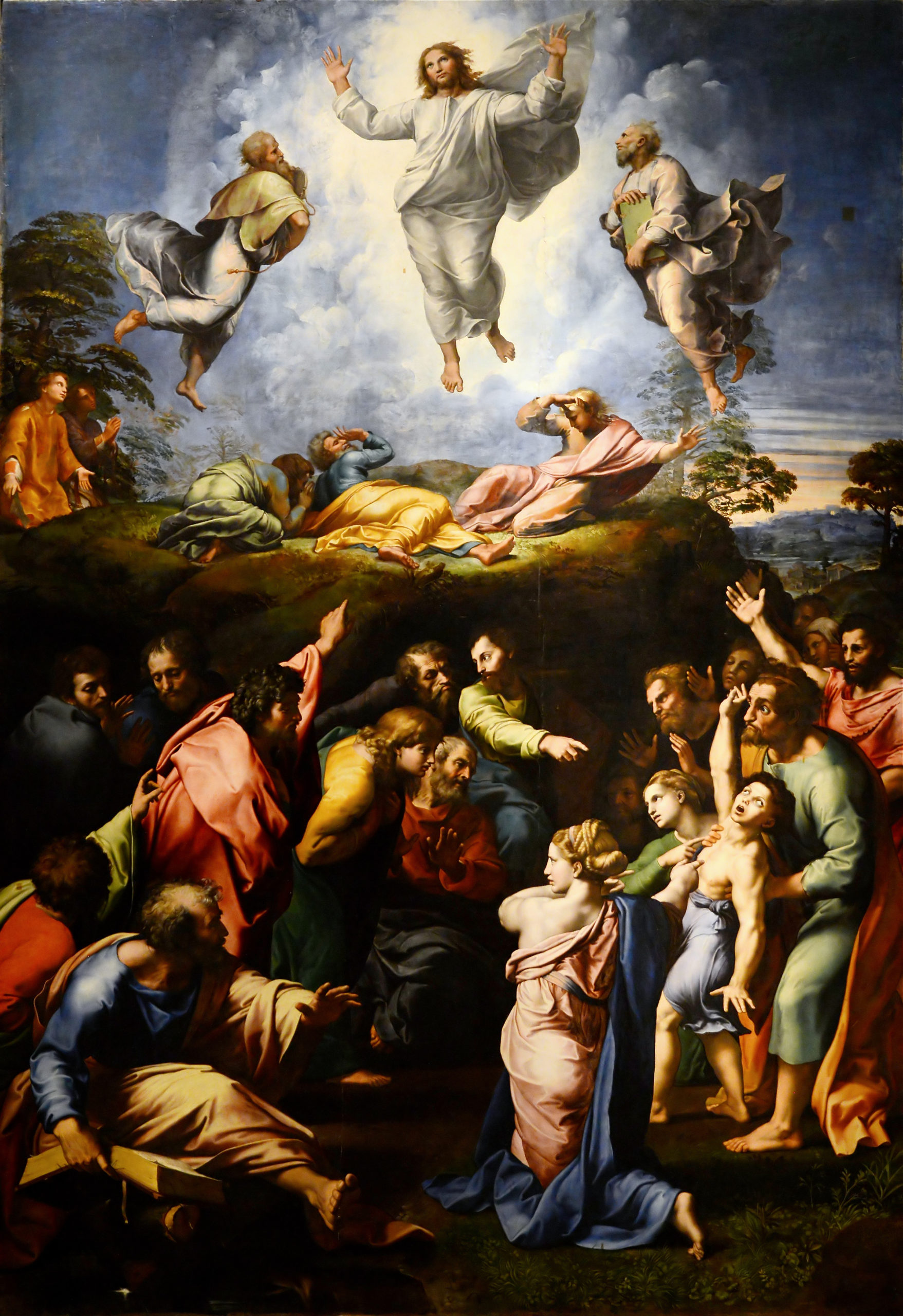 Raphael, Transfiguration, 1518-1520, tempera on wood, 405 x 278 cm (Pinacoteca Vaticana, Vatican City)