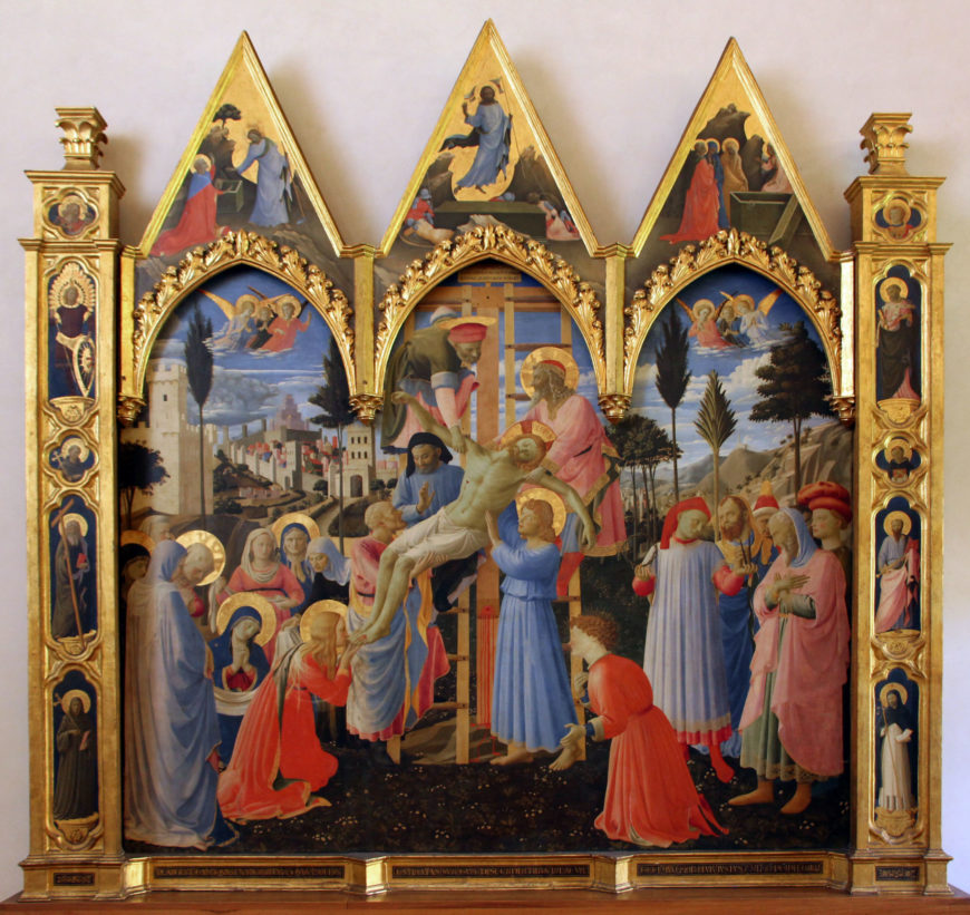 Fra Angelico, Descent from the Cross, 1432-34, tempera on panel, 69 in × 73 in (National Museum of San Marco, Florence)