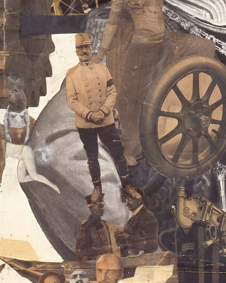 Hannah Höch, detail of Kaiser Wilhelm II, Cut with the Kitchen Knife Dada Through the Last Weimar Beer-Belly Cultural Epoch in Germany, collage, mixed media, 1919–1920