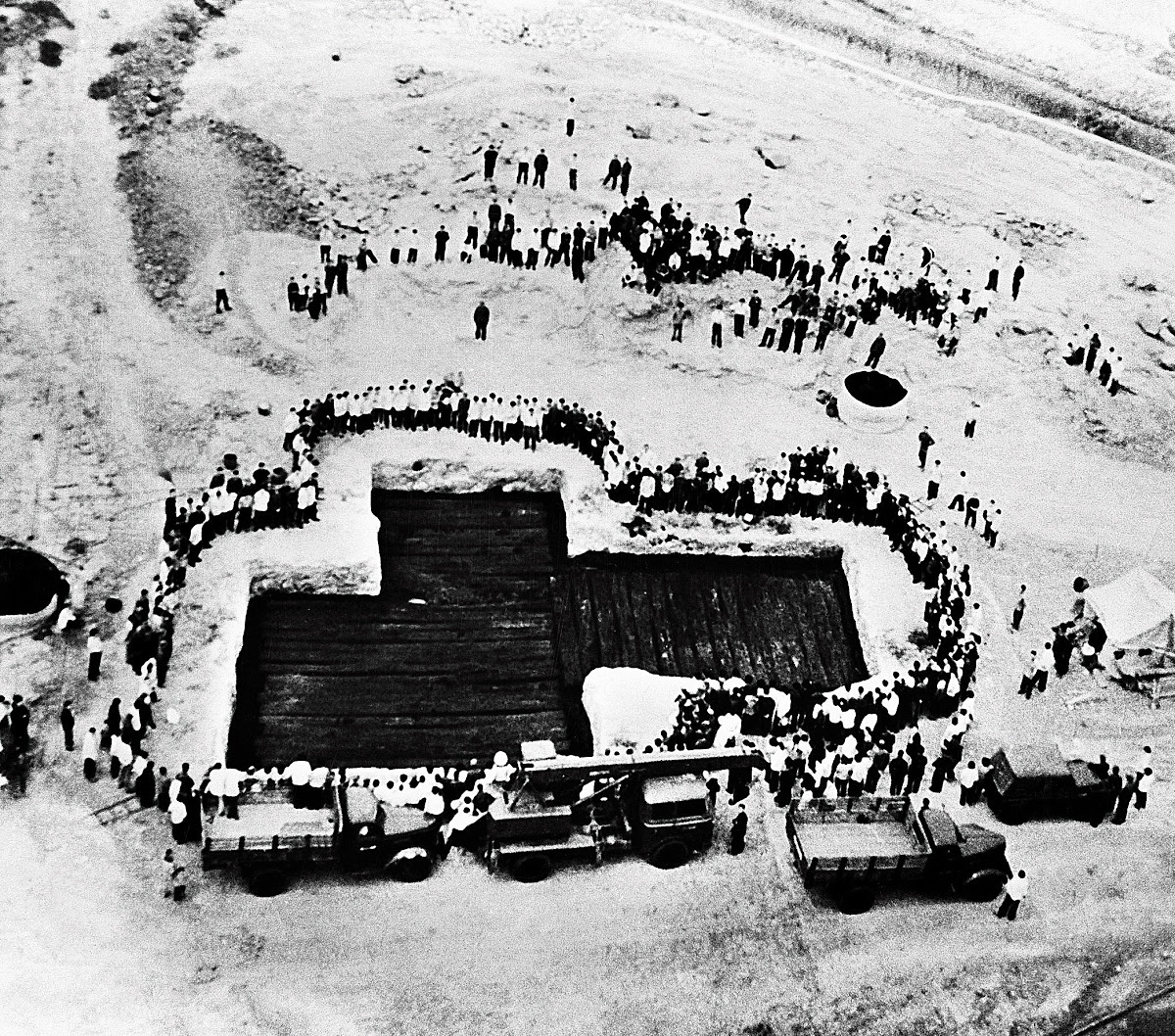 Excavation site of the tomb of Marquis Yi of Zeng, May 1978 (Hubei Provincial Museum, Wuhan, China)