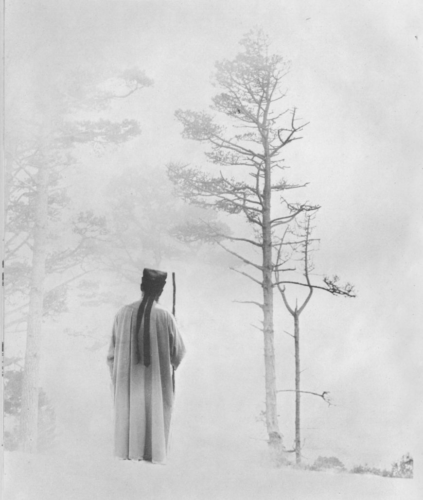 Lang Jingshan, Qinchen ru yunwu (Entering the Mist in Morning), composite photograph reproduced in Badeyuan shejing (U-M Library Digital Collections. Trans-Asia Photography Review Images. Accessed: August 31, 2020)