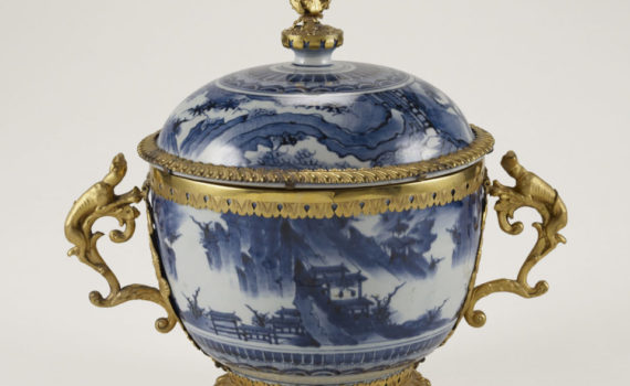 One of a pair of lidded and mounted bowls, late seventeenth century. Japanese porcelain and English gilt-bronze mounts, 13 9/16 x 15 x 10 1/16 in. The J. Paul Getty Museum, 85.DI.178.1. Digital image courtesy of the Getty’s Open Content Program