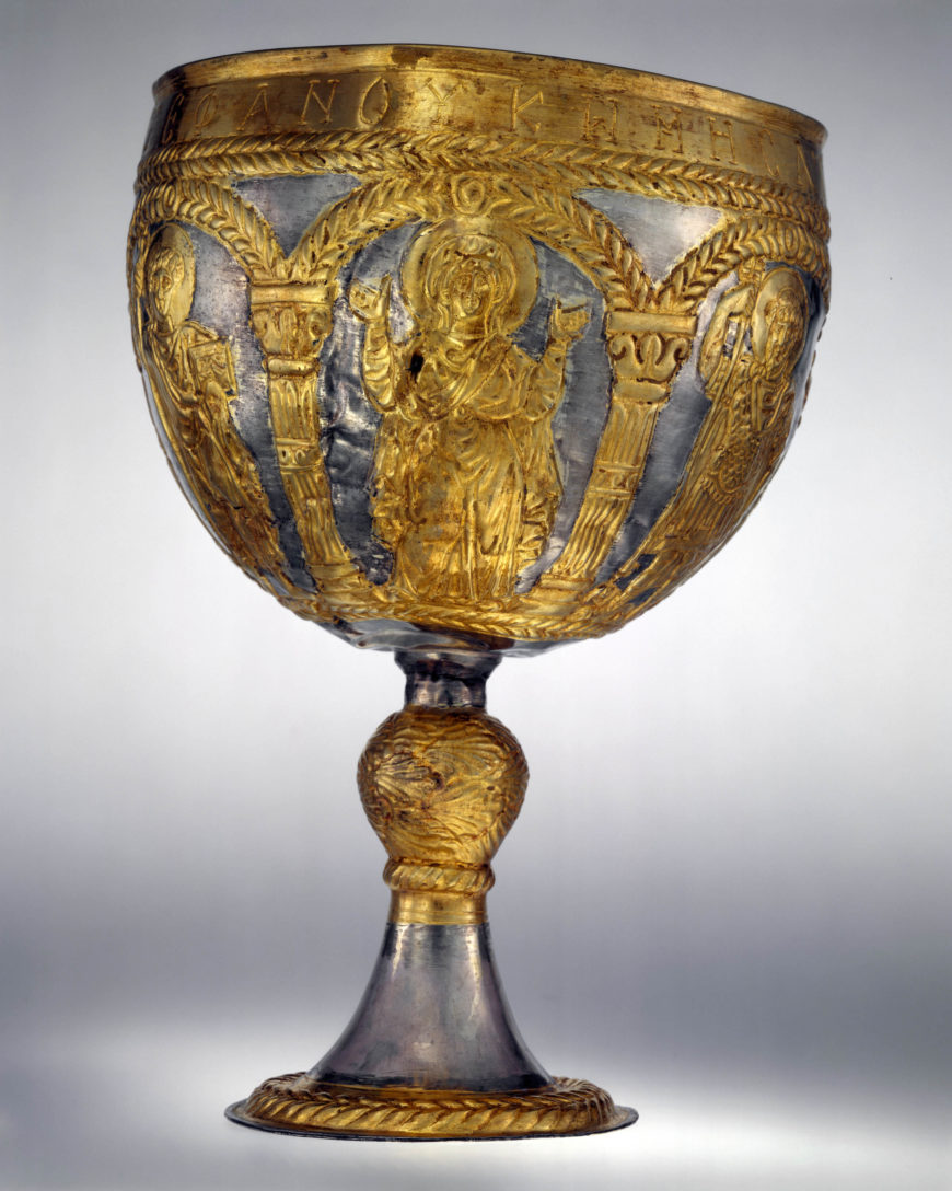 Chalice (The Attarouthi Treasure), silver and gilded silver, 500–650 C.E., The Metropolitan Museum of Art)