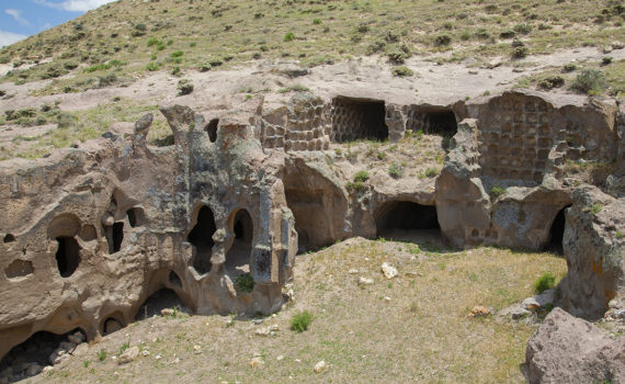 Remains of a rock-cut courtyard dwelling at Çanlı Kilise, Cappadocia, flourished 10th-11th centuries (photo: Evan Freeman, CC BY-NC-SA 4.0)