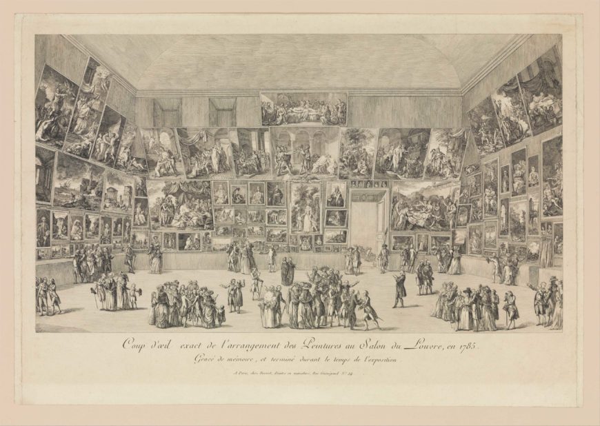  Pietro Antonio Martini, View of the Salon of 1785, 1785, etching, 27.6 x 48.6 cms (image), 36.2 x 52.7 cm (The Metropolitan Museum of Art)