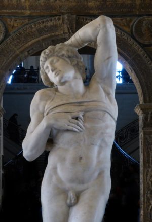 Michelangelo, Dying Slave, 1513-15, marble, 2.09 m high, (Musée du Louvre, Paris)