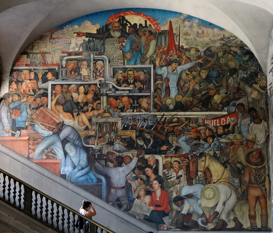 Diego Rivera, “Mexico Today and Tomorrow,” History of Mexico murals, 1929-35, Palacio Nacional, Mexico City, fresco (photo: Cbl62, CC0)