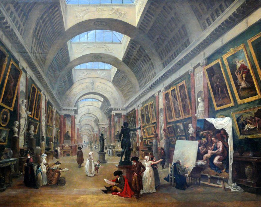 Hubert Robert, Project for the Transformation of the Grande Galerie. Musée du Louvre, c. 1796, oil on canvas, 115 x 145 cm (Louvre)
