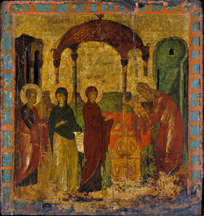 The Presentation in the Temple, 15th century, Byzantium, tempera on wood, gold ground, 44.5 x 42.2 cm (The Metropolitan Museum of Art)