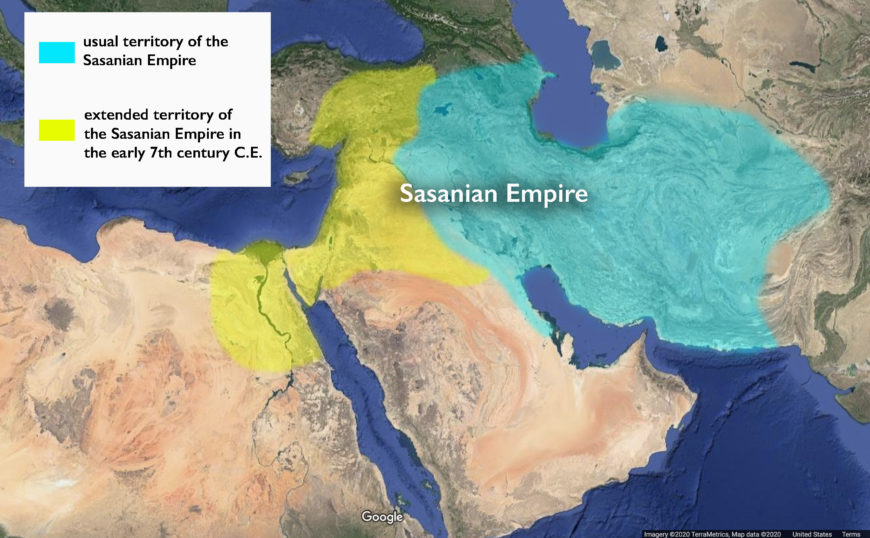 Map of the Sasanian Empire (underlying map © Google)