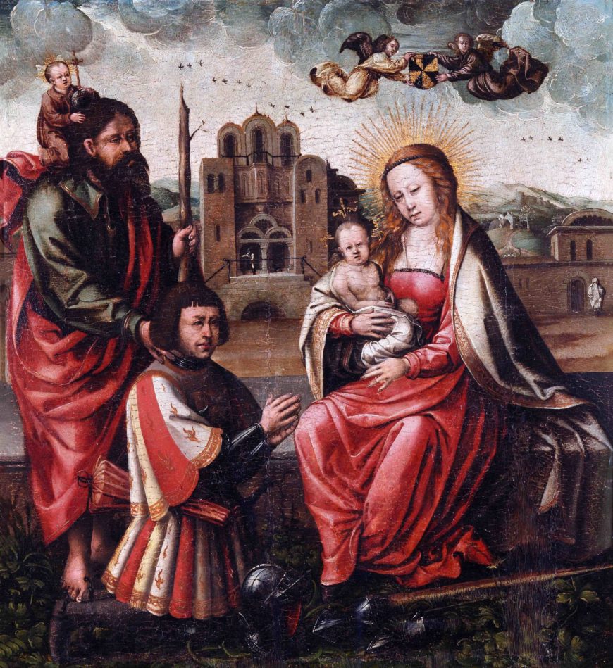 Virgen de Cristóbal Colón, óleo sobre tabla, primera mitad del siglo XVI, 20 x 18 pulgadas (Museo Lázaro Galdiano, Madrid)