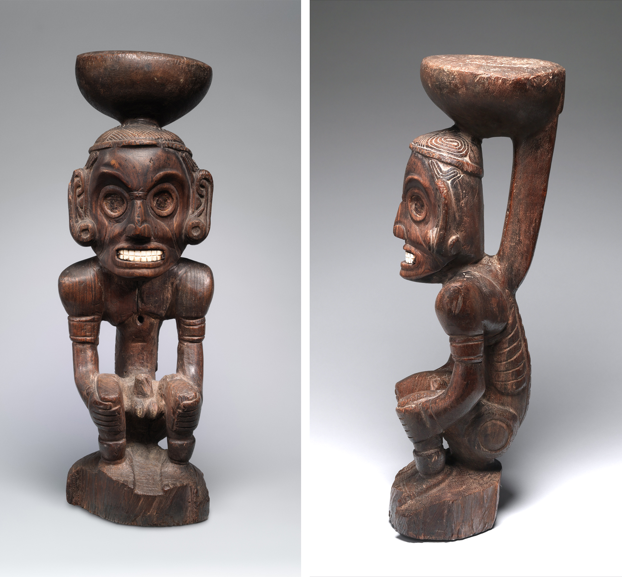 Taíno artist, Zemí, c. 1000, wood and shell, from the Dominican Republic (The Metropolitan Museum of Art)