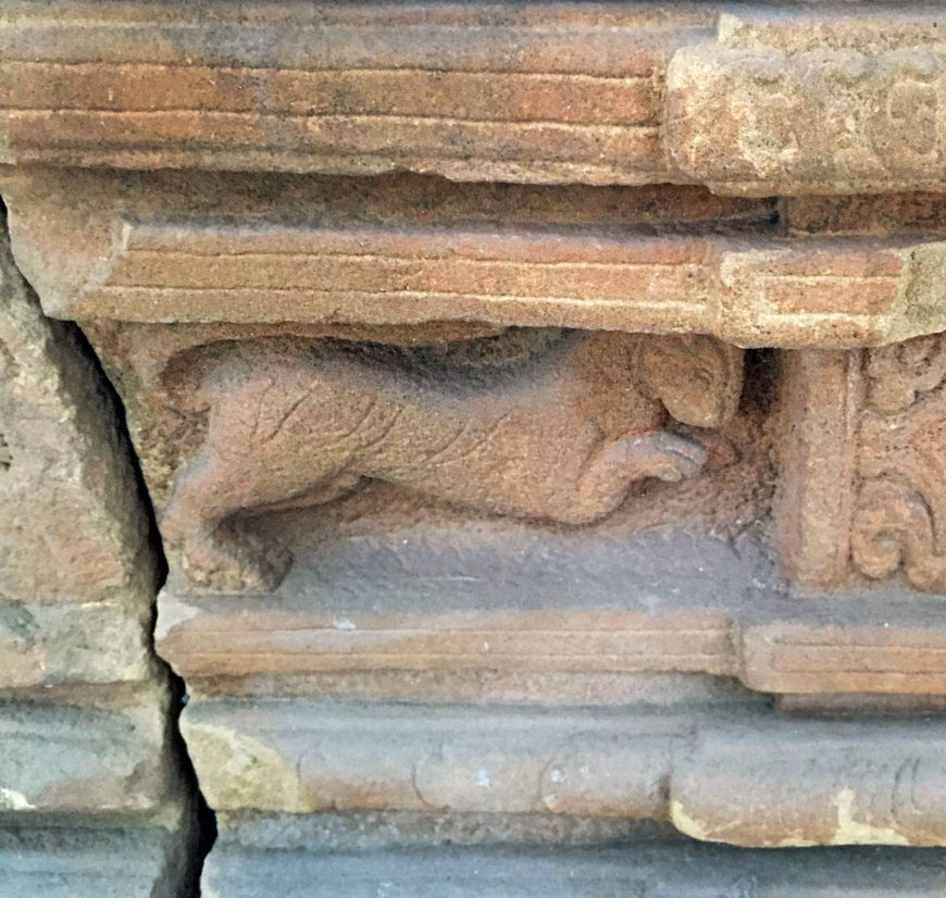 Dancing animal on the side of altar-pedestal (detail), 7th century, Mỹ Sơn E1, Vietnam