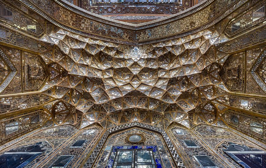 Muqarnas and mirror mosaics, outdoor portal, Chehel Sotoun (photo: Amir Pahaei, CC BY-SA 4.0)