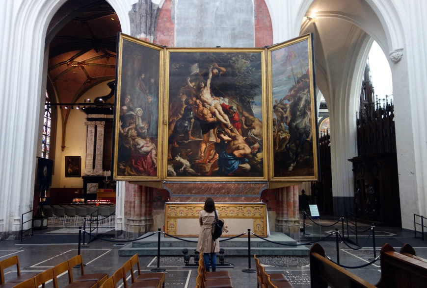 Peter Paul Rubens, Elevation of the Cross, from Saint Walpurgis, 1610, oil on wood, 15 feet 1-7/8 inches x 11 feet 1-1/2 inches (now in Antwerp Cathedral)