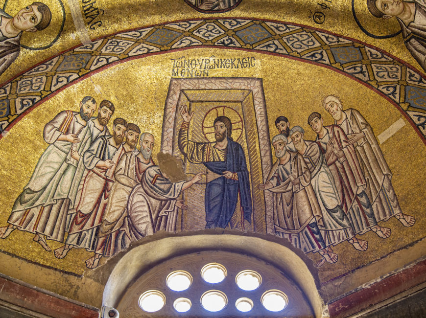 The Incredulity of Thomas, 11th century, mosaic, Hosios Loukas Monastery, Boeotia (photo: Byzantologist, CC BY-NC-SA 2.0)