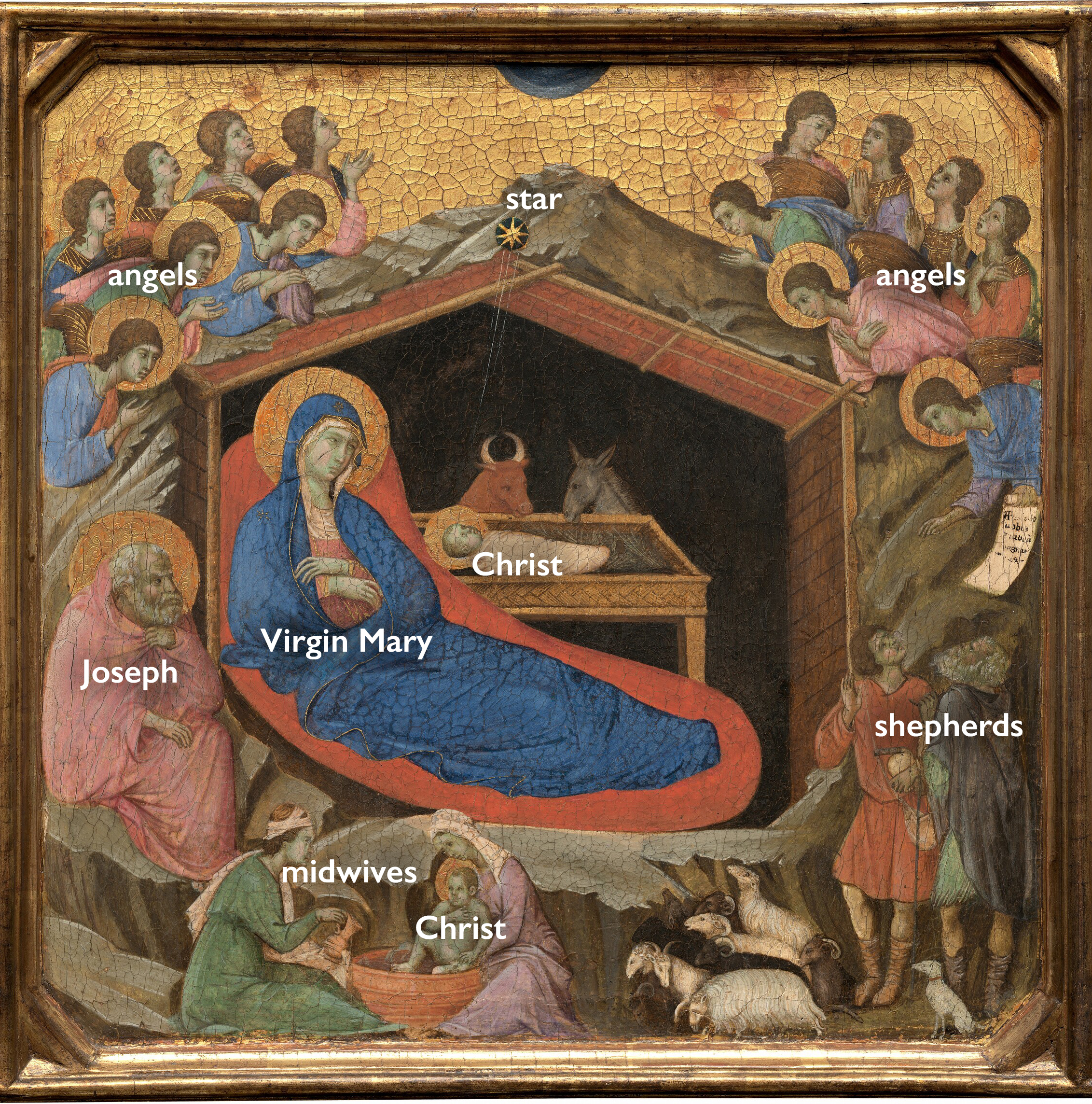 12" Nativity w/ Baby Jesus Angel Wise Men Mary Joseph Lamb of God North Star