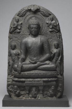 Buddha calling on the earth to witness, 9th century, Bihar, India (Cleveland Museum of Art)