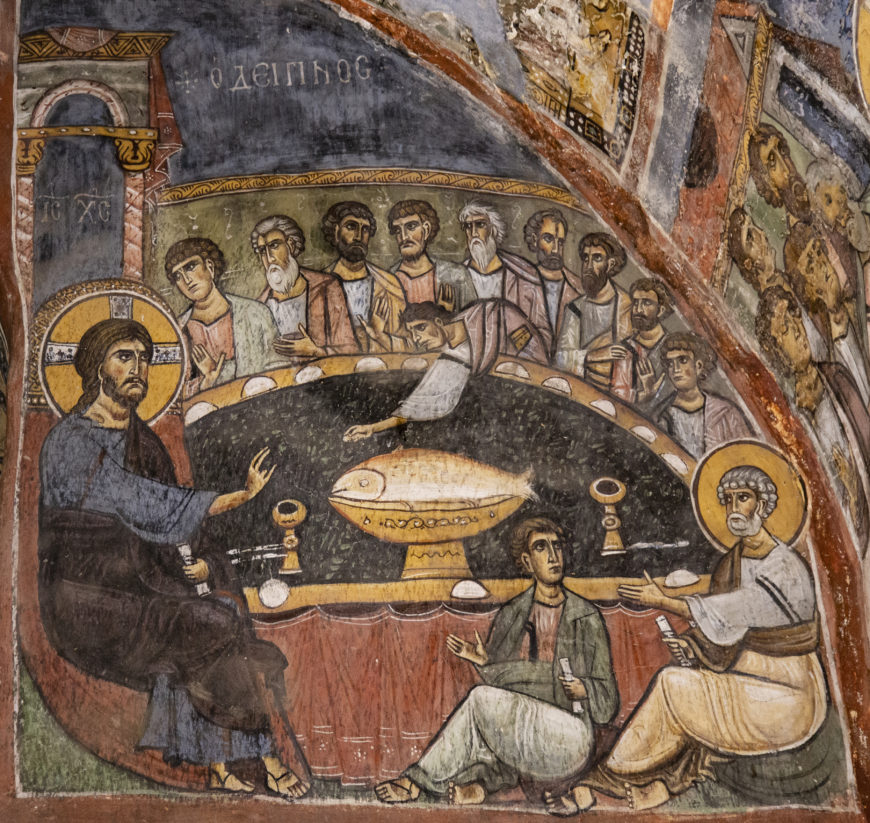 Last Supper, 1105/6, Panagia Phorbiotissa, Asinou, Cyprus (photo: Byzantologist, CC BY-NC-SA 2.0)