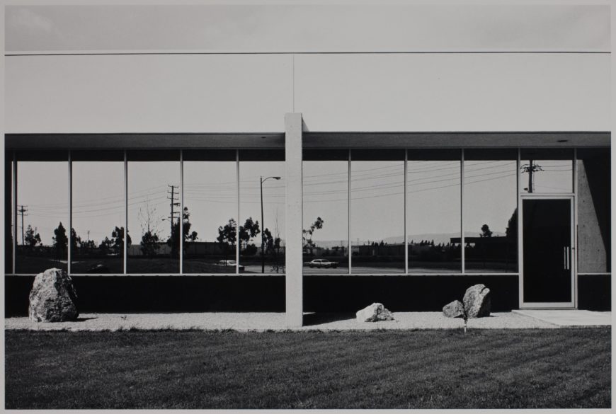 Lewis Baltz, South Wall, Mazda Motors, 2121 East Main Street, Irvine, 1974, gelatin silver print (George Eastman Museum)