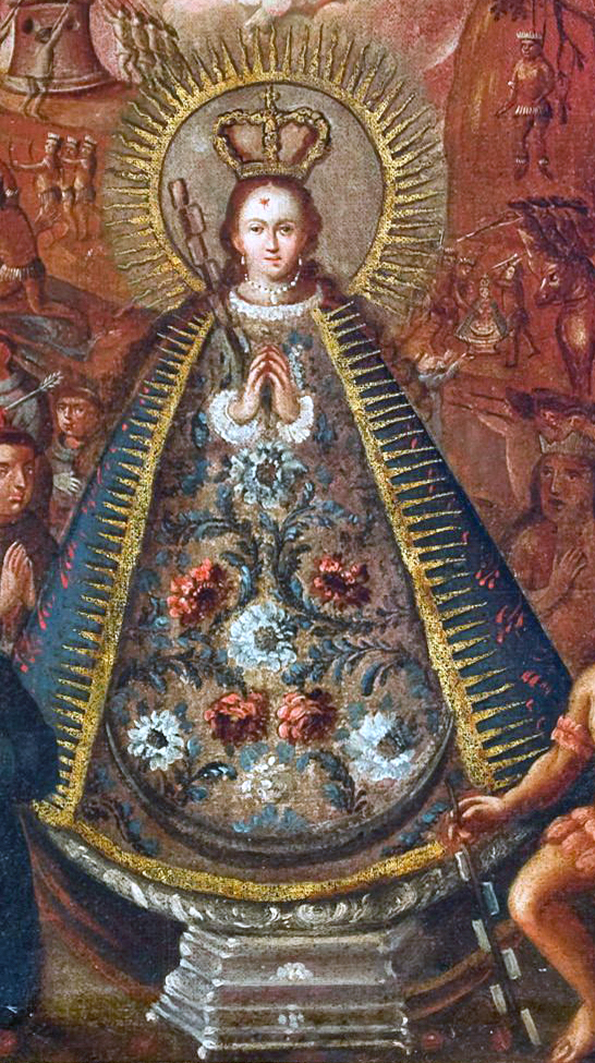 The Virgin of the Macana (detail), second half of the 18th century, oil on canvas (History Collections New Mexico History Museum)