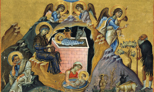 Nativity of Christ miniature in the Menologion of Basil II, c. 1000 (The Vatican Library, photo: Wikimedia Commons)