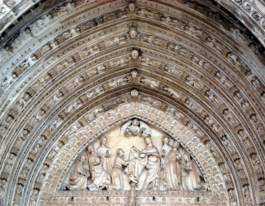 Puerta del Perdon tympanum, 14th century, west façade, Toledo Cathedral, Toledo, Spain (photo: MayaSimFan, CC BY-SA 3.0)