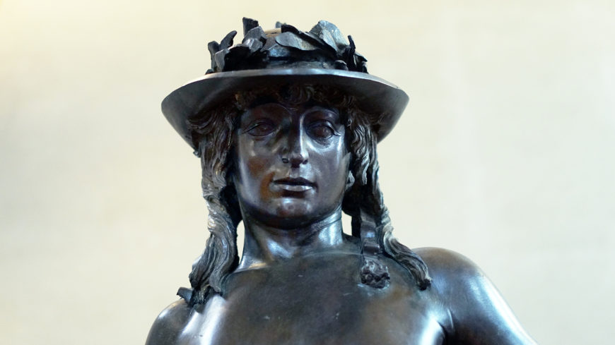 Donatello, David (detail), c. 1440, bronze, 158 cm (Museo Nazionale de Bargello, Florence) (photo: Steven Zucker, CC BY-NC-SA 2.0)