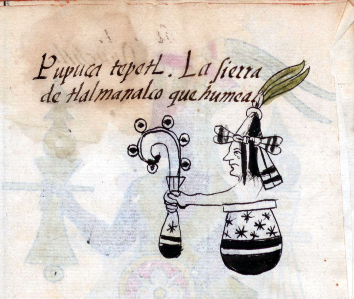 Popocatepetl, Florentine Codex, book 1