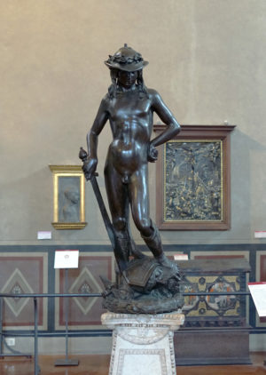 Donatello, David, c. 1440, bronze, 158 cm (Museo Nazionale de Bargello, Florence)