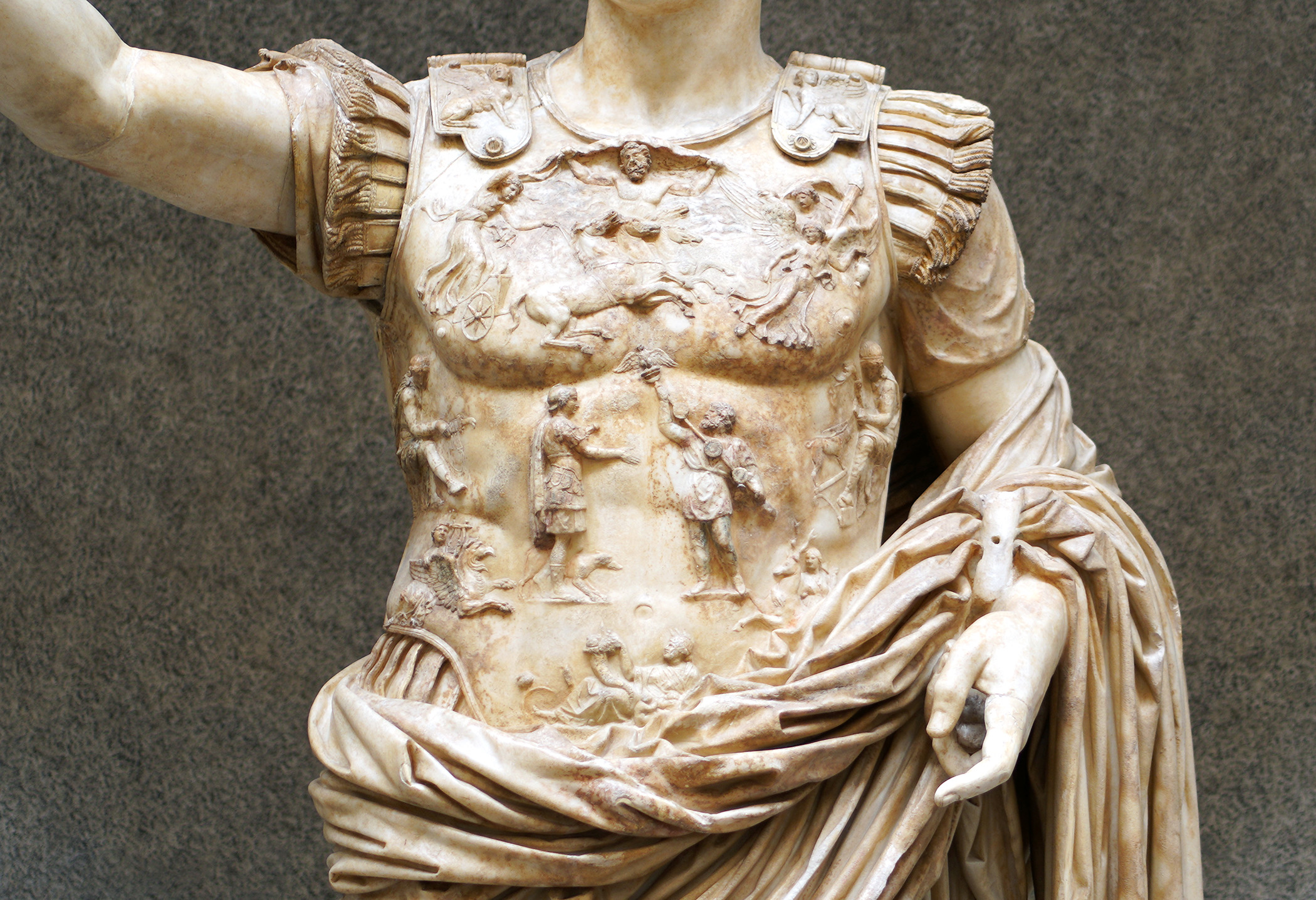 Marble head of an elderly woman, Roman, Late Republic or Early Augustan