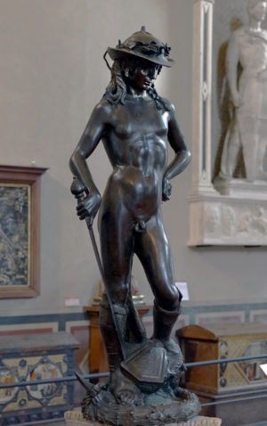 Donatello, David, c. 1440, bronze, 158 cm (Museo Nazionale de Bargello, Florence) (photo: Steven Zucker, CC BY-NC-SA 2.0)