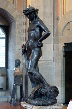 Donatello, David, c. 1440, bronze, 158 cm (Museo Nazionale de Bargello, Florence) (photo: Steven Zucker, CC BY-NC-SA 2.0)
