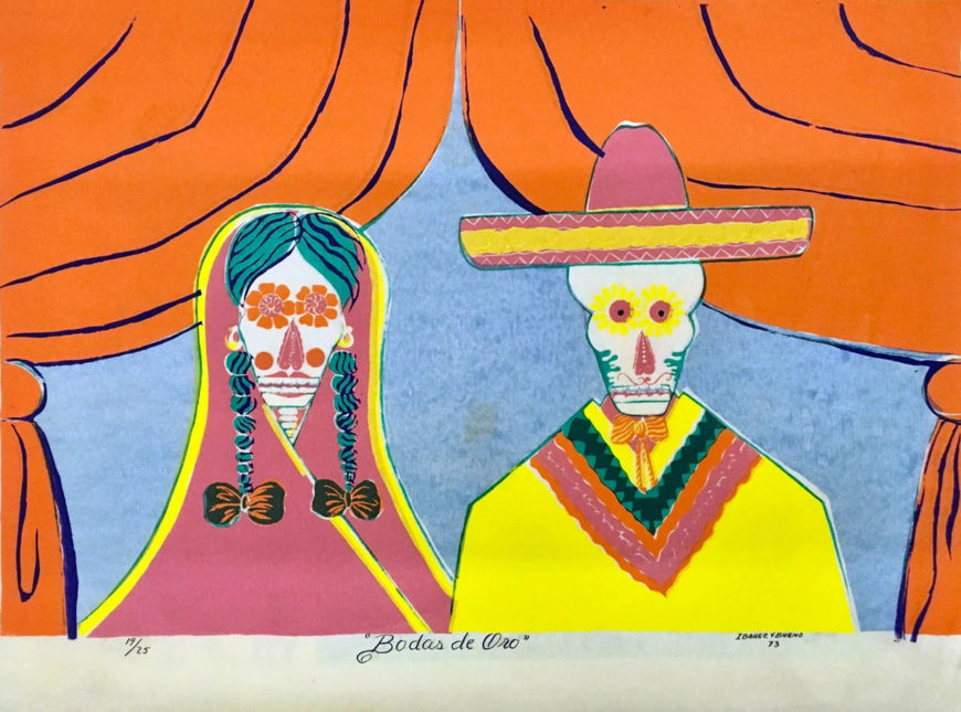 Bodas de Oro (1973), silkscreen, Carlos Bueno and Antonio Ibañez (Ibañez y Bueno), Self Help Graphics and Art Collection 
