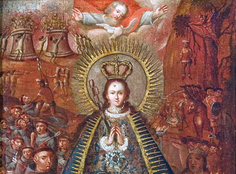 The Revolt (detail), The Virgin of the Macana, second half of the 18th century, oil on canvas (History Collections New Mexico History Museum)