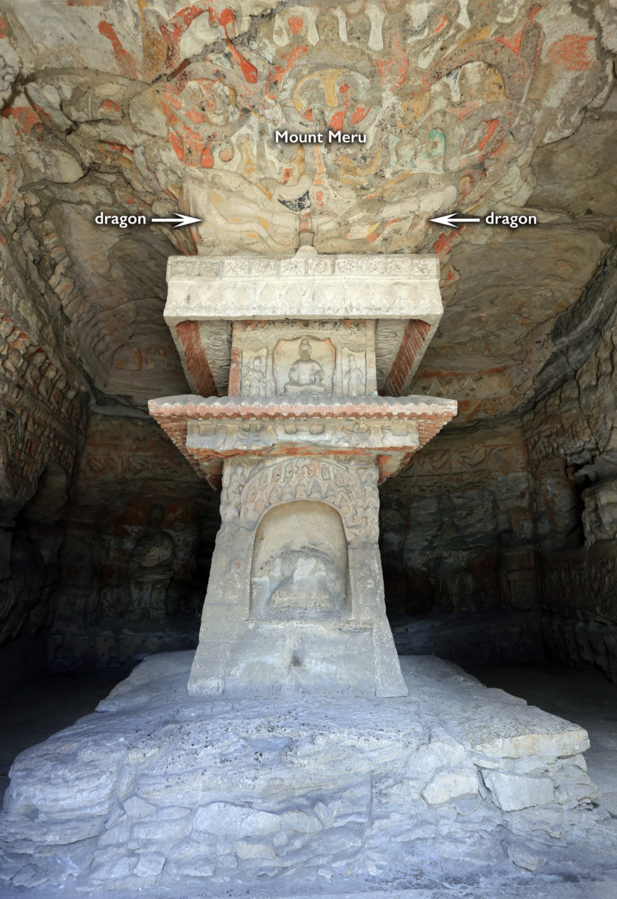Central pillar in Cave 1, c. 480s, Northern Wei, Yungang