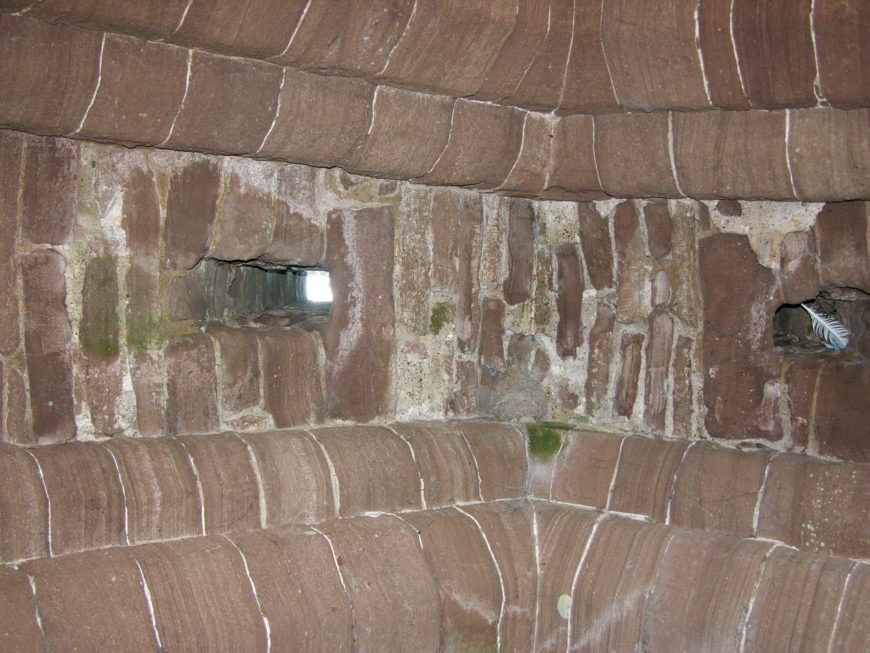 Goodrich Castle gateway with murder holes overhead