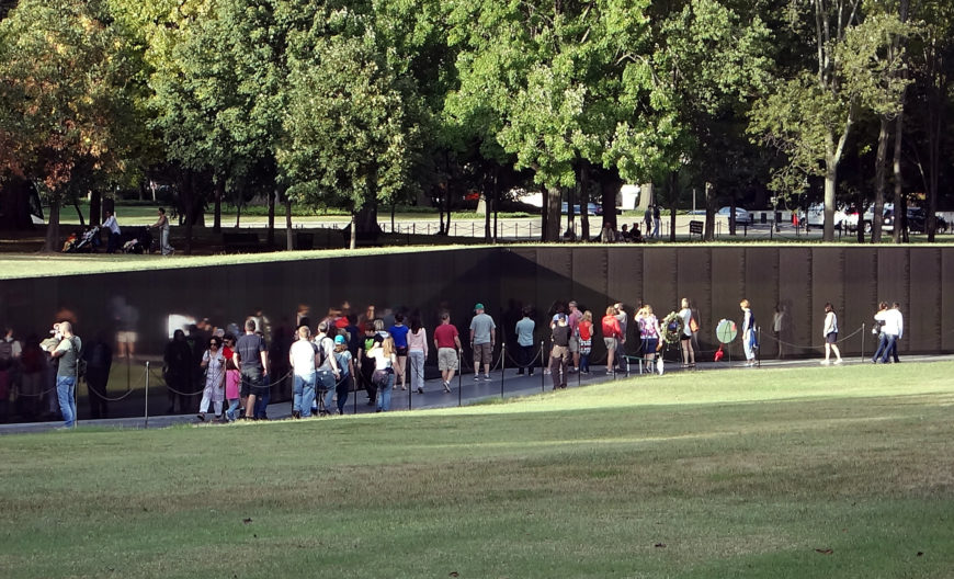 Maya Lin, Vietnam Veterans Memorial, 1982, granite, National Mall, Washington, D.C. Photograph by Steven Zucker, 2012.