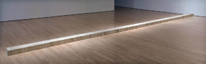 Carl Andre, Lever, 1966, 137 firebricks, 11.4 x 22.5 x 883.9 cm © Estate of Carl Andre