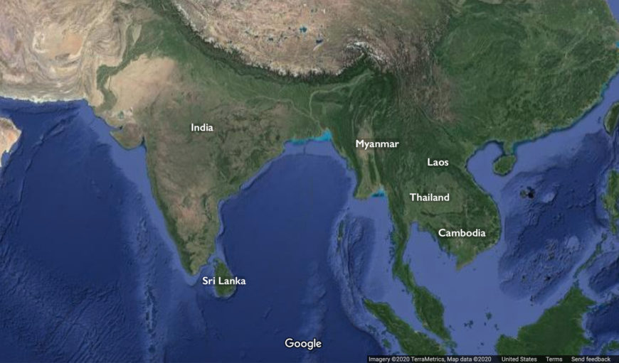 South and Southeast Asia (underlying map © Google)