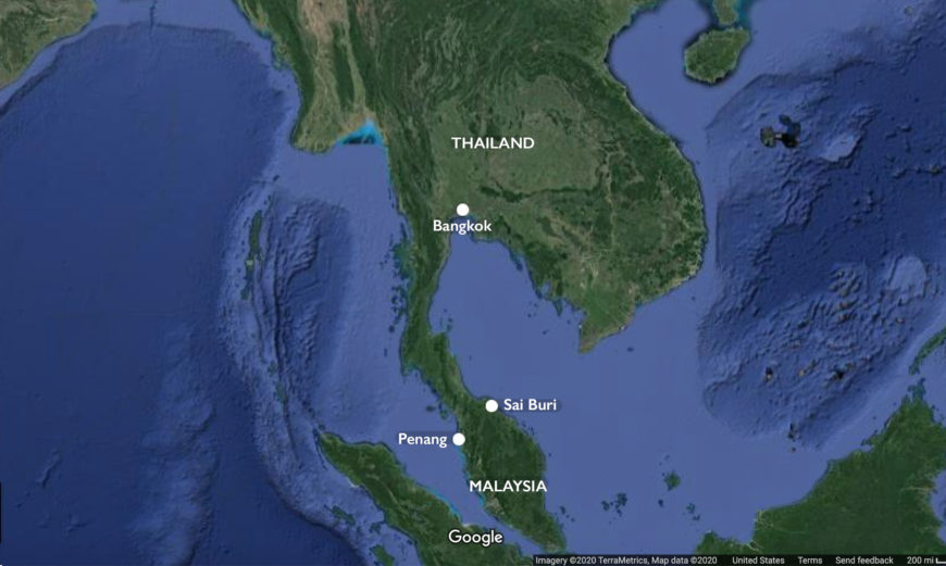 Map of Thailand (underlying map © Google)