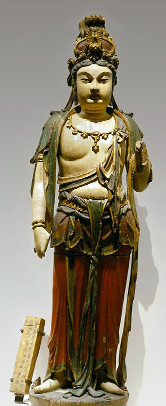 Bodhisattva Avalokitesvara, Shanxi province, Jin Dynasty (1115–1234 C.E.), dated 1195. Wood with pigment. H. 75 in. (Royal Ontario Museum, Toronto)
