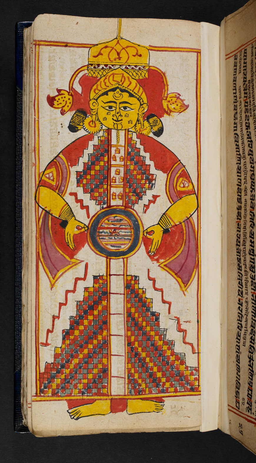 The cosmic man depicted in a manuscript of Śrīcandra’s Saṃgrahaṇīratna (British Library)