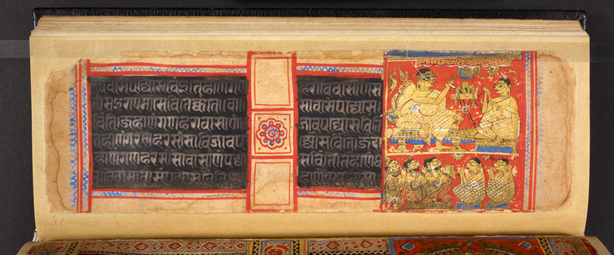 Mendicants and lay followers in a Kalpasūtra manuscript, dated 1427 CE. (British Library)